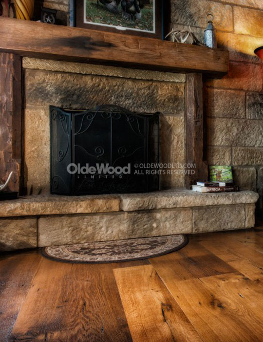 Olde Wood offers the premium reclaimed barn beam fireplace mantels